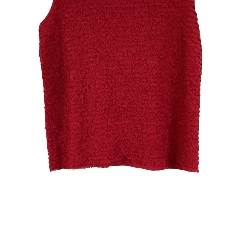 Christopher & Banks Red Ruffle Textured Tank Top Large - Picture 3 of 6